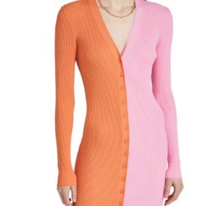 NEW Staud Shoko Sweater Midi Dress, Nectarine Pink - Medium